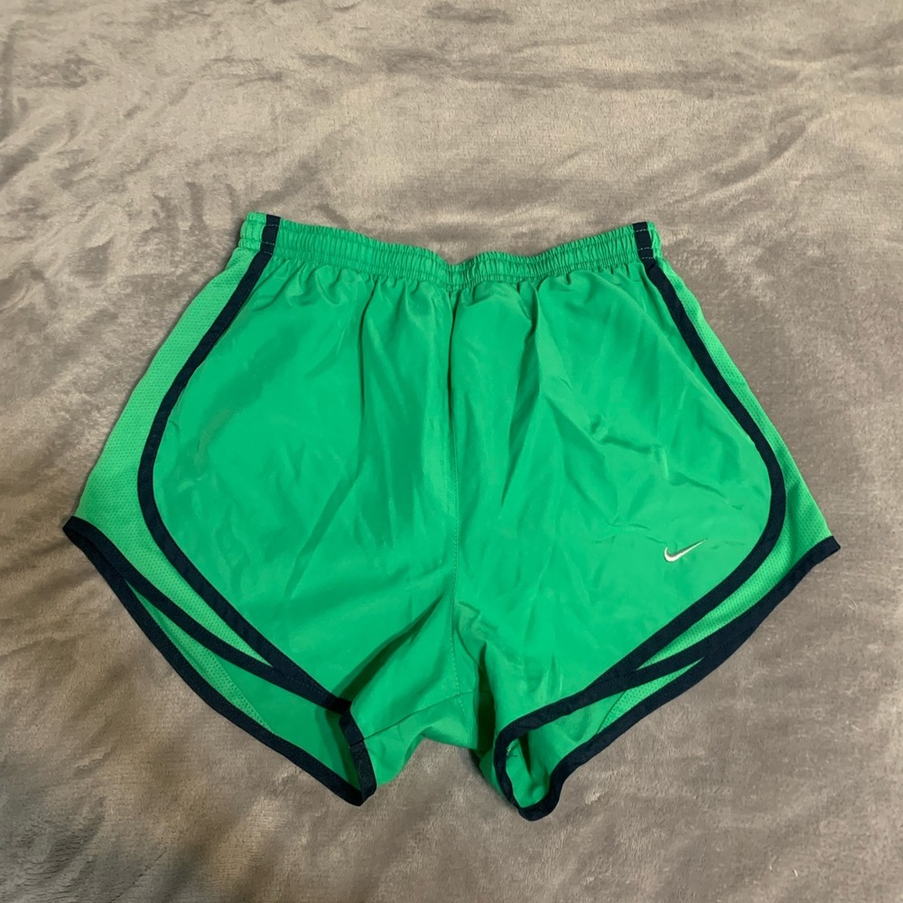 Green and navy blue nike shorts